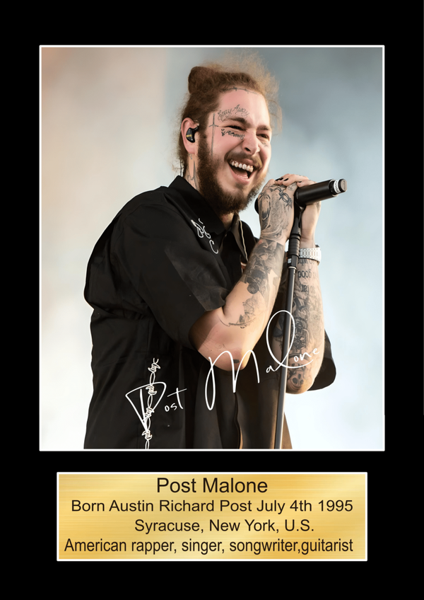 Post Malone Music Poster Wall Art Memorabilia gift A5,A4,A3.