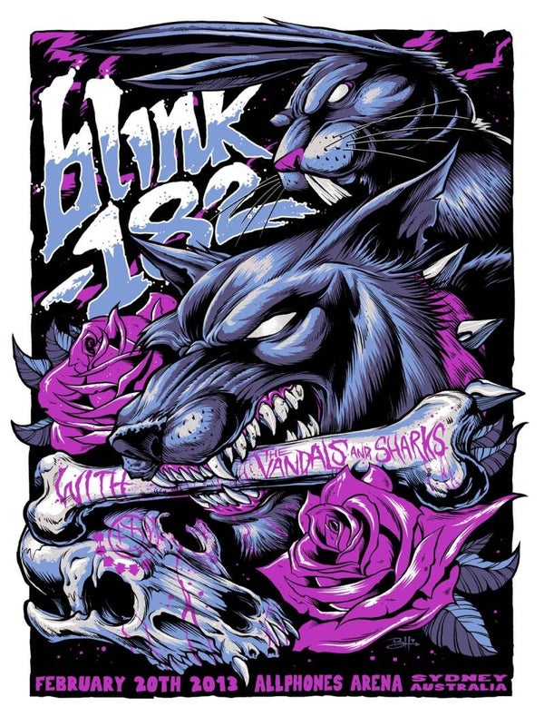 Blink 182 9 Music Print  Concert Wall Art Memorabilia gift A5,A4,A3