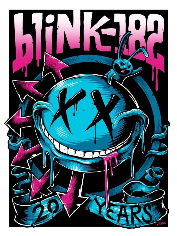 Blink 182 2 Music Print  Concert Wall Art Memorabilia gift A5,A4,A3