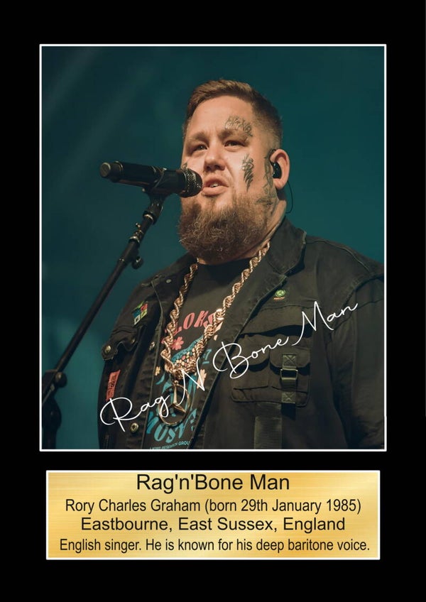 Rag n Bone man print Music Poster Wall Art Memorabilia gift A5,A4,A3.