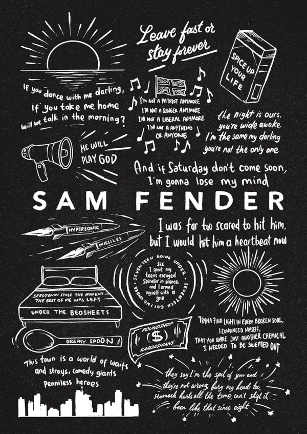 Sam Fender Music Print  Concert Wall Art Memorabilia gift A5,A4,A3