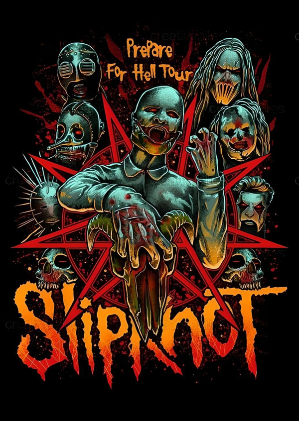 Slipknot 7 Music Print  Concert Wall Art Memorabilia gift A5,A4,A3
