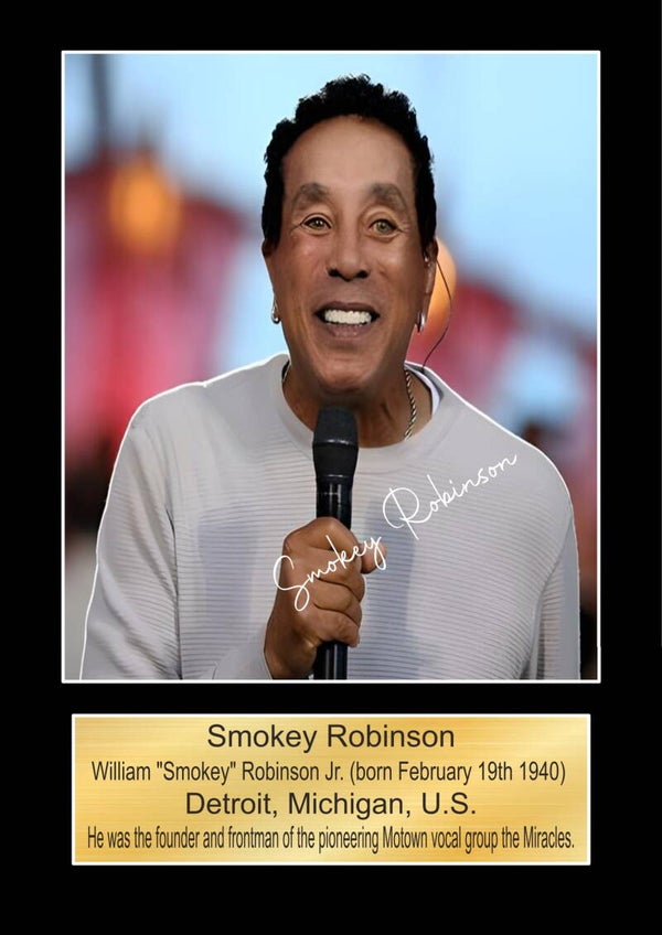Smokey Robinson Music Poster Wall Art Memorabilia gift A5,A4,A3.