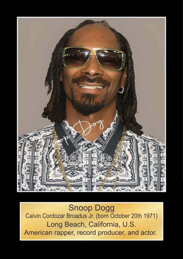 Snoop Dog Music Poster Souvenir Wall Art Memorabilia gift A5,A4,A3.