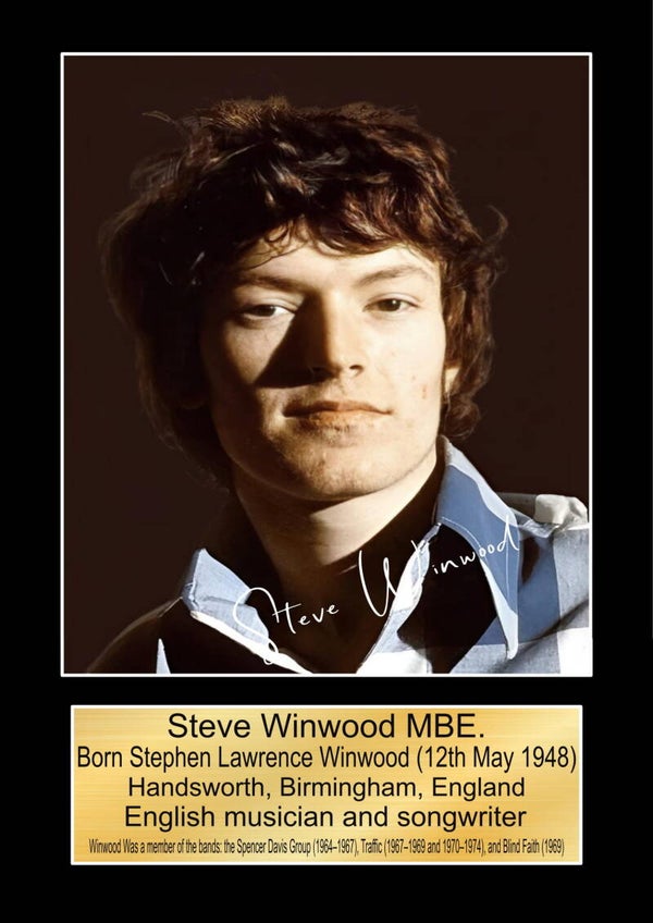 Steve Winwood Music Poster Wall Art Memorabilia gift A5,A4,A3.