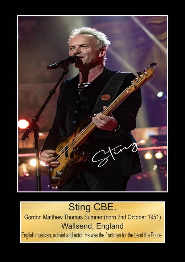 Sting The Police Music Poster Wall Art Memorabilia gift A5,A4,A3.
