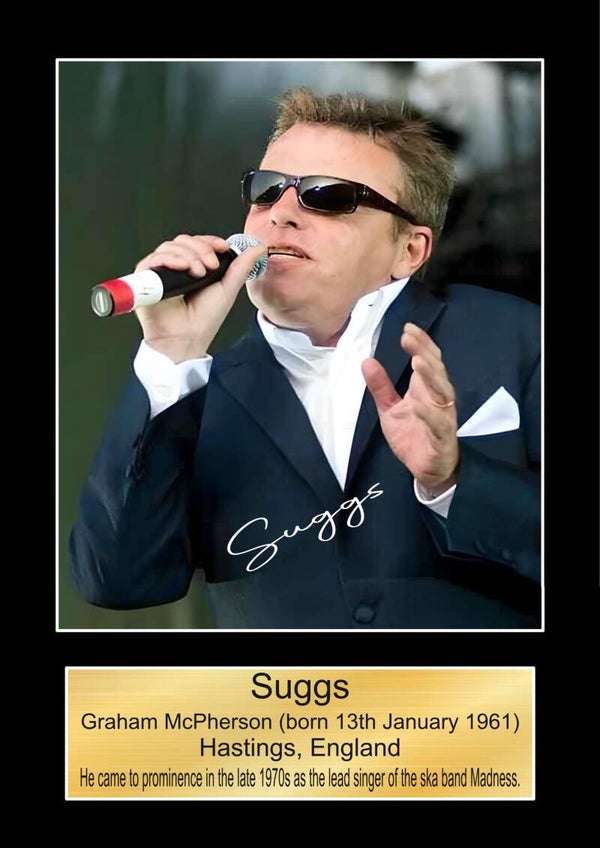 Suggs (Madness) Music Poster Wall Art Memorabilia gift A5,A4,A3.