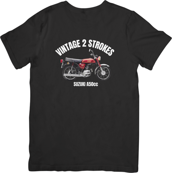 SUZUKI A 50 BLUE VINTAGE Unisex Fit for Men & Women Quality Cotton T-Shirt Black