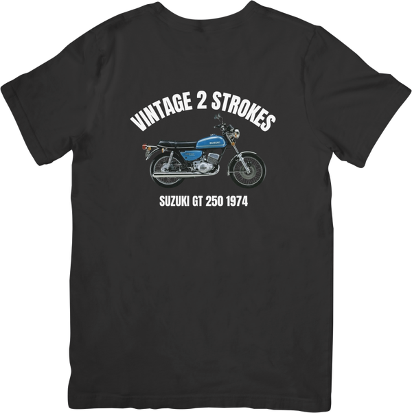 SUZUKI GT 250 BLUE Unisex Fit for Men & Women Quality Cotton T-Shirt Black
