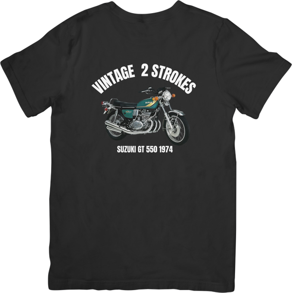 Suzuki gt 550 1974  Music Unisex Fit for Men & Women Quality Cotton T-Shirt Black