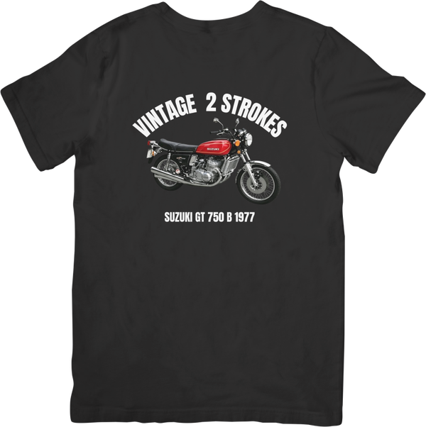 Suzuki gt 750 1977  Music Unisex Fit for Men & Women Quality Cotton T-Shirt Black