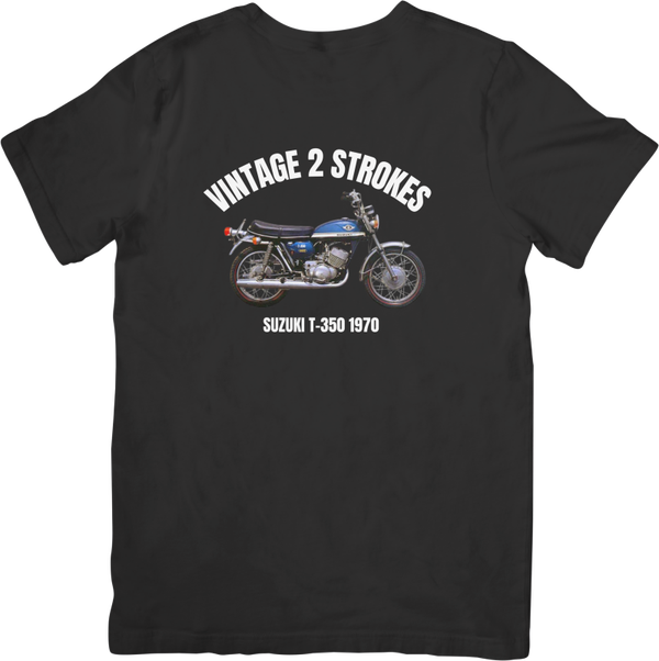 SUZUKI T-350 BLUE VINTAGE Unisex Fit for Men & Women Quality Cotton T-Shirt Black