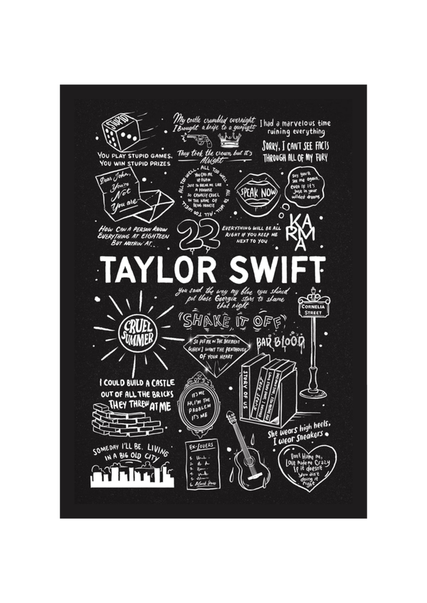 Taylor Swift 8 Music Print  Concert Wall Art Memorabilia gift A5,A4,A3