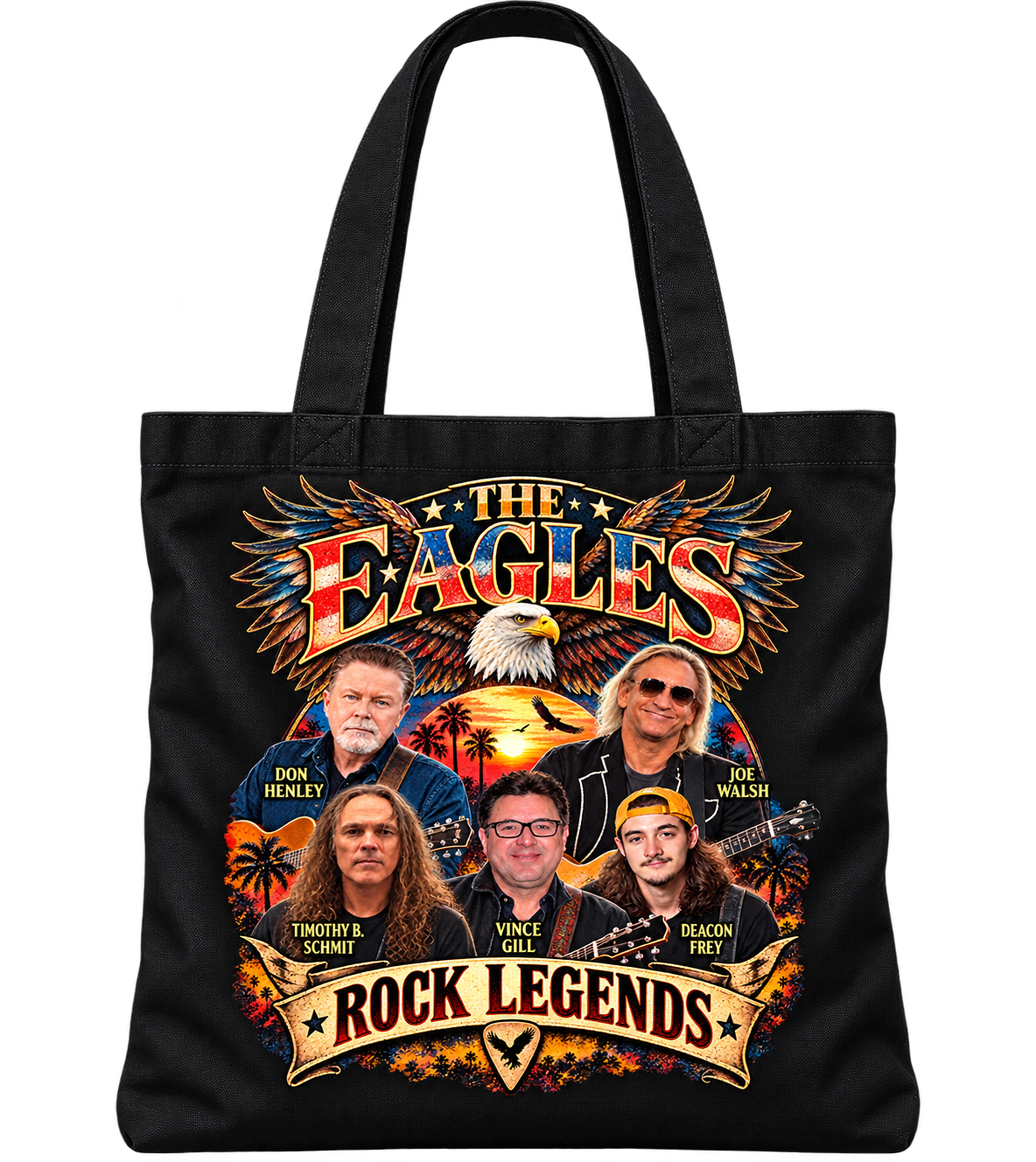 The Eagles Rock Legends #458 Tote Bag Music Merch Cotton Shopper Gift Bag New