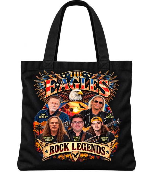 The Eagles Rock Legends #458 Tote Bag Music Merch Cotton Shopper Gift Bag New