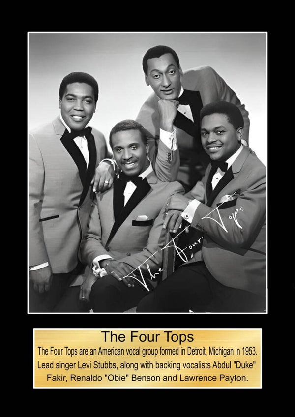 The four tops signed print Music Poster Wall Art Memorabilia gift A5,A4,A3.