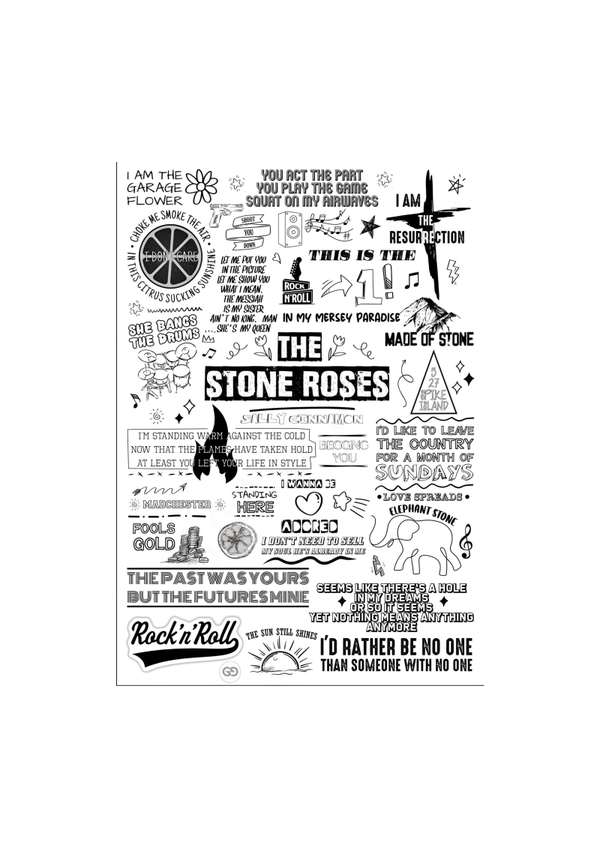 The Stone Roses 8 Music Print  Concert Wall Art Memorabilia gift A5,A4,A3