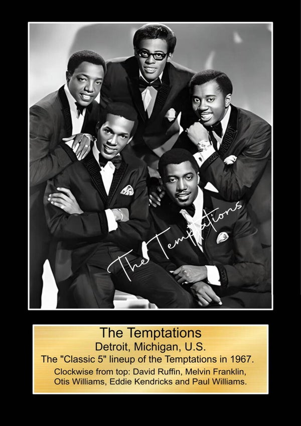 The Temptations Music Poster Wall Art Memorabilia gift A5,A4,A3.