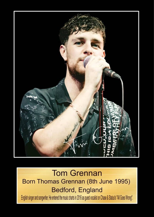Tom Grennan print Music Poster Wall Art Memorabilia gift A5,A4,A3.
