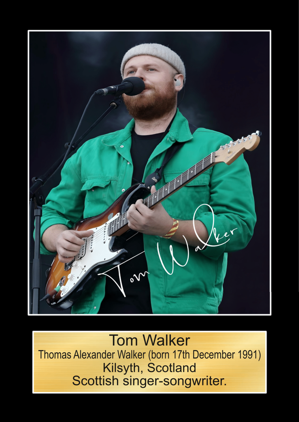 Tom Walker print Music Poster Wall Art Memorabilia gift A5,A4,A3.