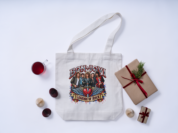 Bon Jovi Legends of rock #417 Tote Bag Music Merch Cotton Shopper Gift Bag New