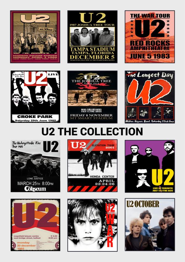 U2 4 Music Print  Concert Wall Art Memorabilia gift A5,A4,A3