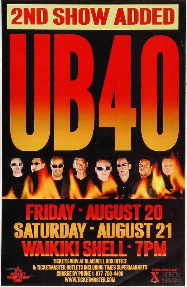 UB 40 1 Music Print  Concert Wall Art Memorabilia gift A5,A4,A3