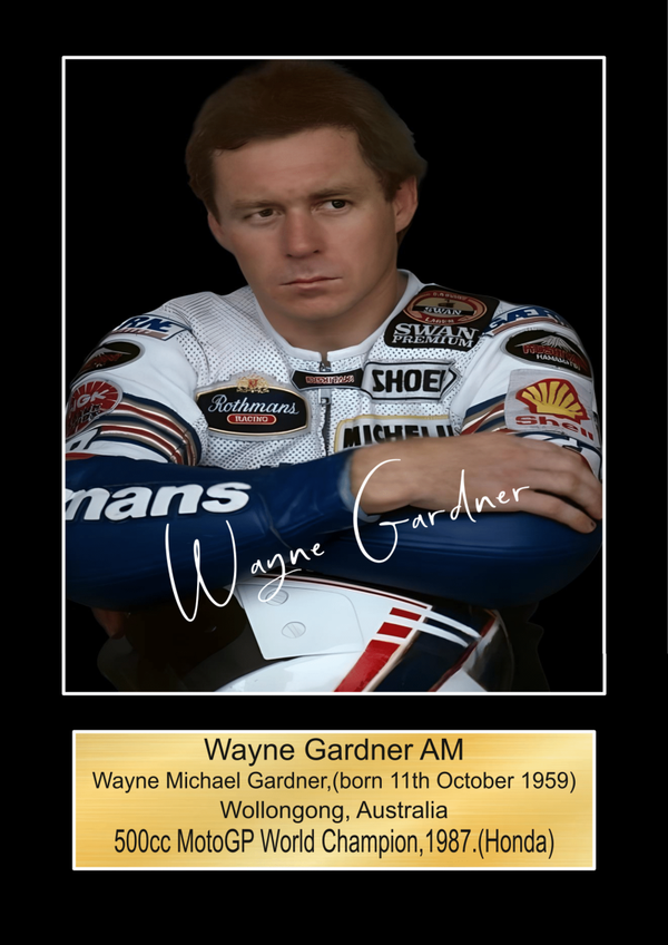 Wayne Gardner Moto GP/TT Races signed  Poster Wall Art Memorabilia gift A5,A4,A3.