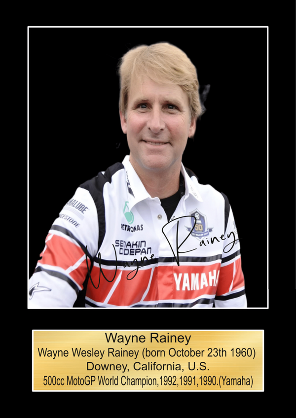 Wayne Rainey 2 Moto GP/TT Races signed  Poster Wall Art Memorabilia gift A5,A4,A3.