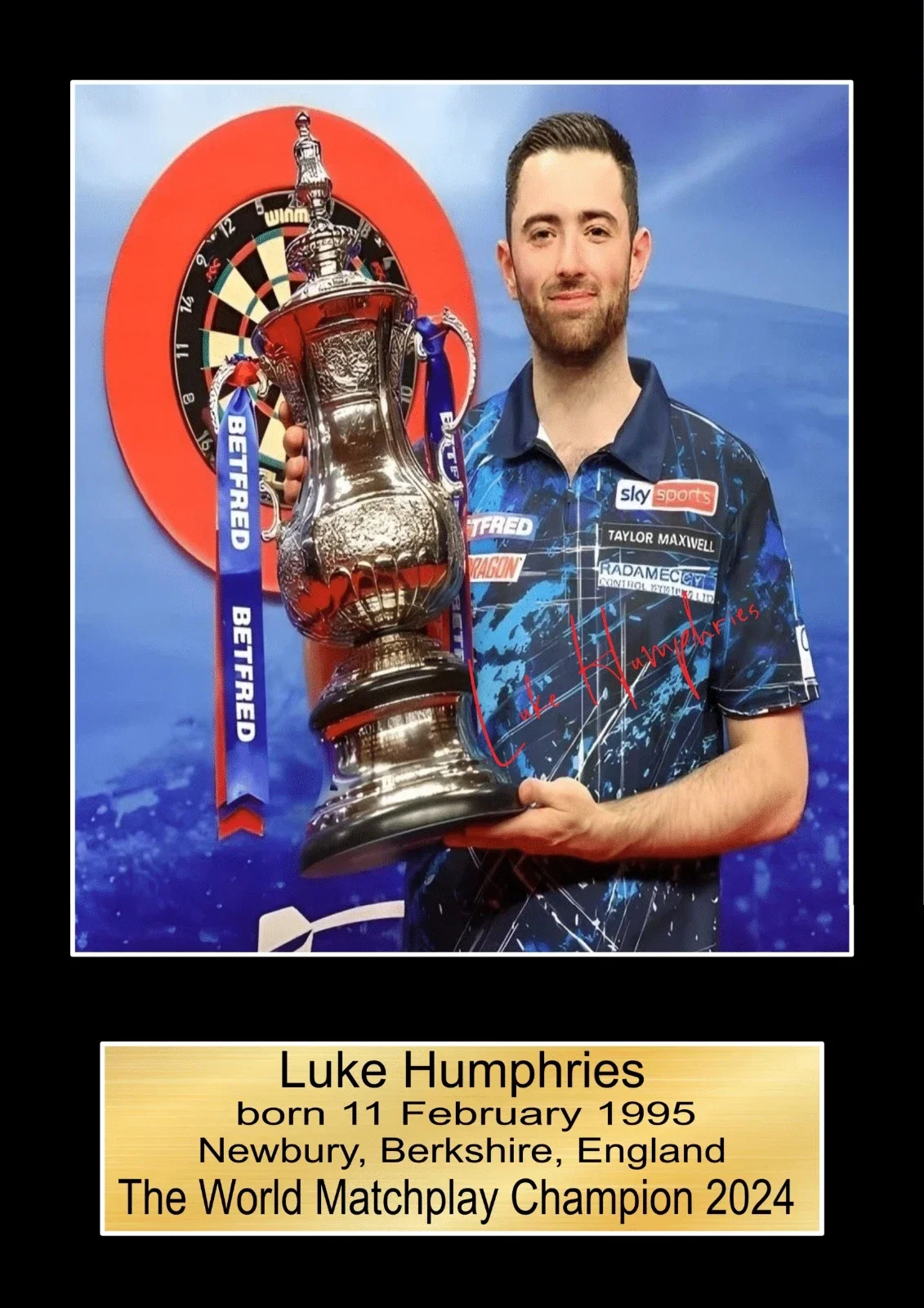 Luke Humphries world Matchplay 2024  signed print Music Poster Wall Art Memorabilia gift A5,A4,A3.
