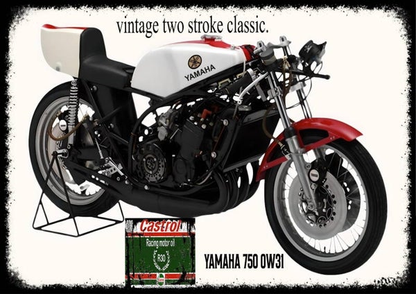 Yamaha 750 OW31 Classic Motorcycle 60s,70,80, Wall Art Memorabilia gift A5,A4,A3