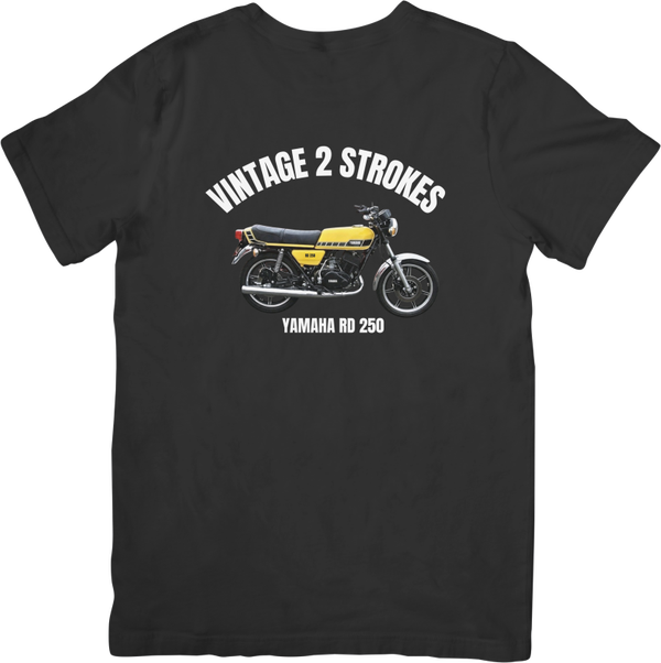 Yamaha RD 250 Yellow  Music Unisex Fit for Men & Women Quality Cotton T-Shirt Black