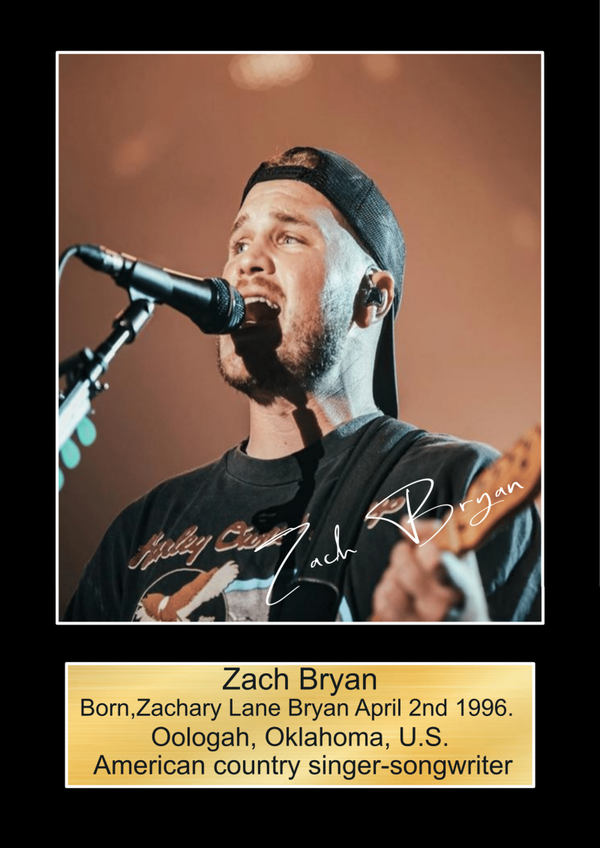 Zach Bryan signed print Music Poster Wall Art Memorabilia gift A5,A4,A3.