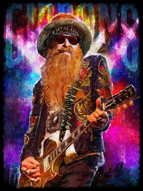 ZZ Top 3 Music Print  Concert Wall Art Memorabilia gift A5,A4,A3