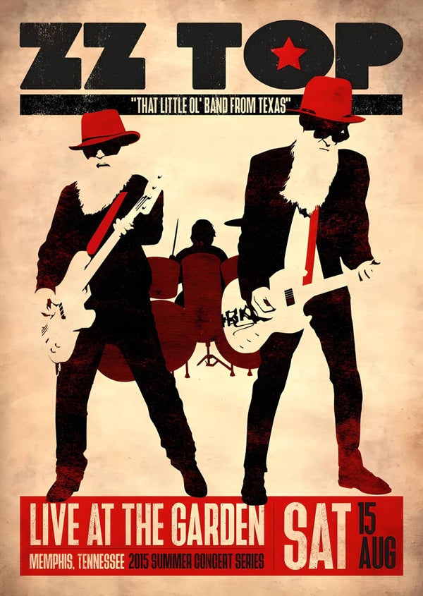 ZZ Top 5 Music Print  Concert Wall Art Memorabilia gift A5,A4,A3
