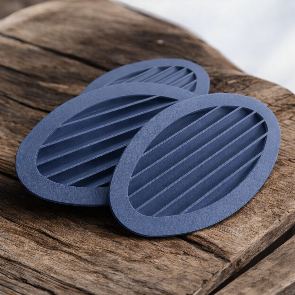 3er Set Lüftungsgitter passend für Zapf Fertiggarage Oval Anthrazit zum kleben