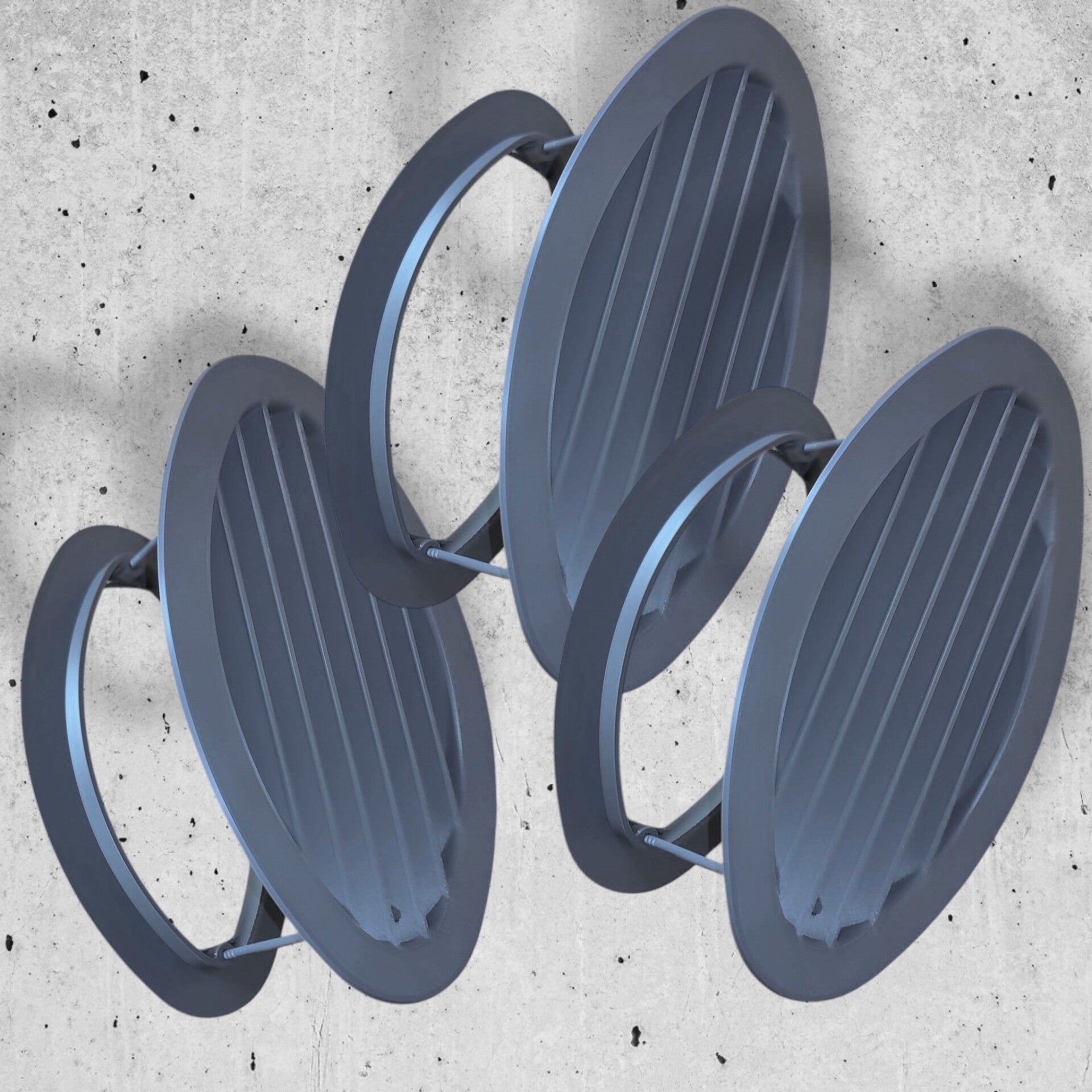 3er Set Lüftungsgitter passend für Zapf-Fertiggarage Oval Anthrazit