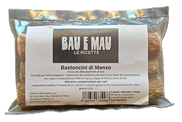 Snack cane, BASTONCINI DI MANZO