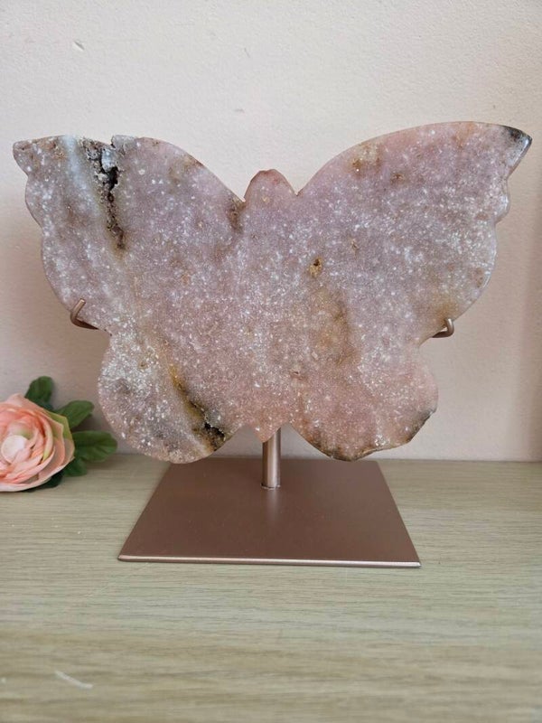 Roze Amethist vlinder op standaard