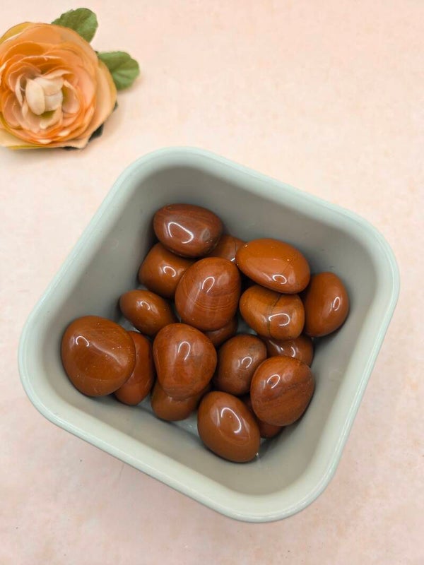 Rode Jaspis trommelsteen