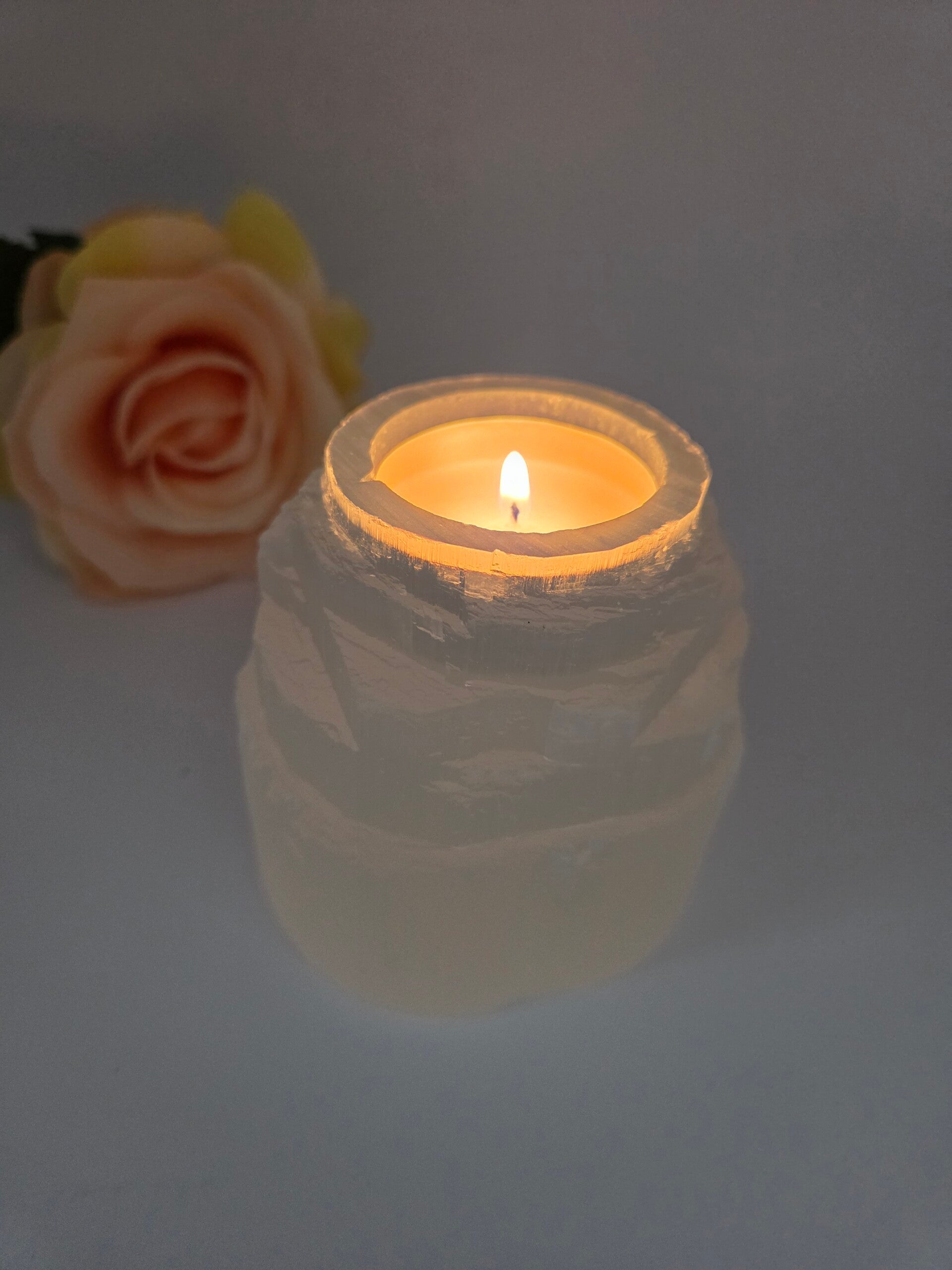 Seleniet theelichthouder ijsberg