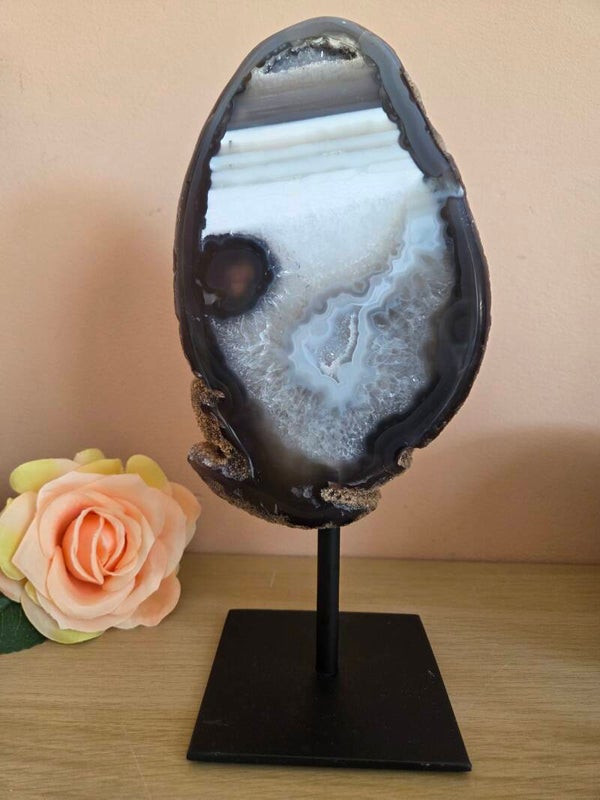 Agaat geode op standaard # I