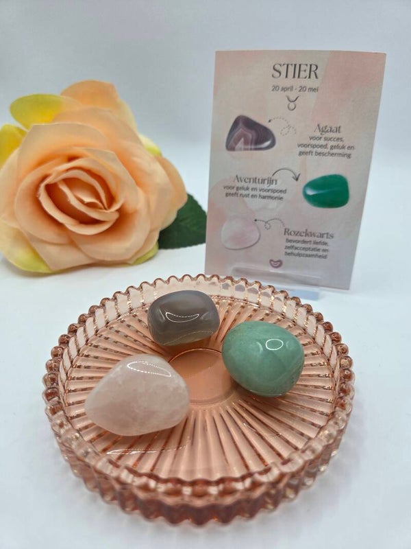 Sterrenbeeld trommelstenen set STIER