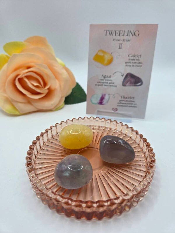 Sterrenbeeld trommelstenen set TWEELING