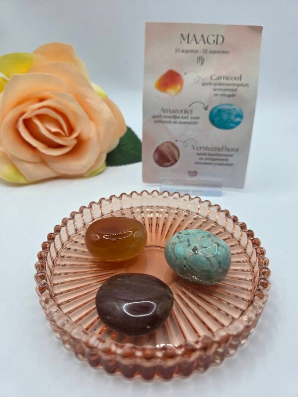 Sterrenbeeld trommelstenen set MAAGD