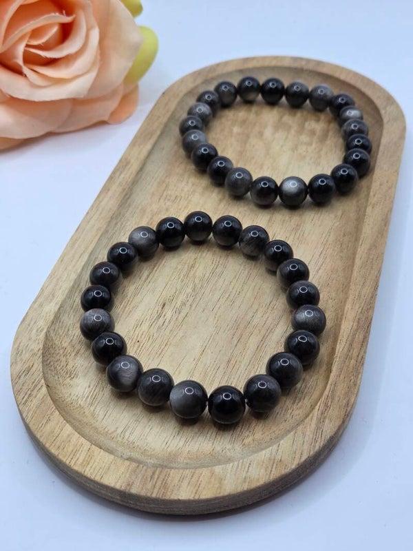 Zilver Obsidiaan armband | Groei & Innerlijke kracht