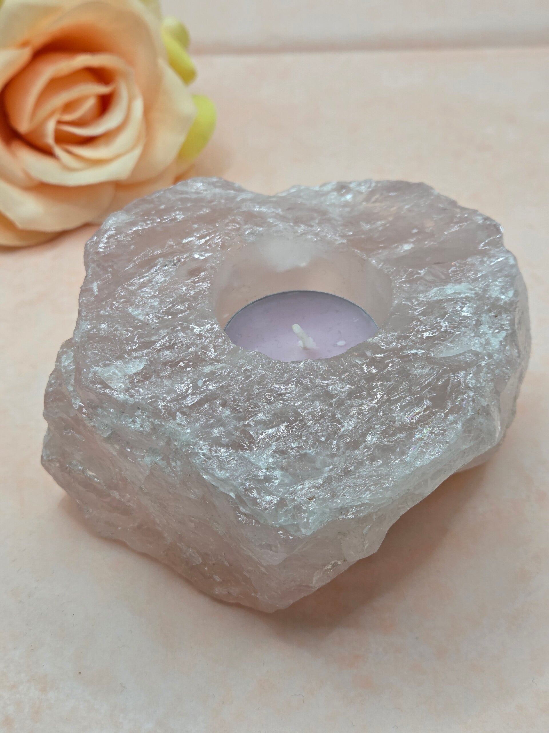 Rozenkwarts theelichthouder  nr 2