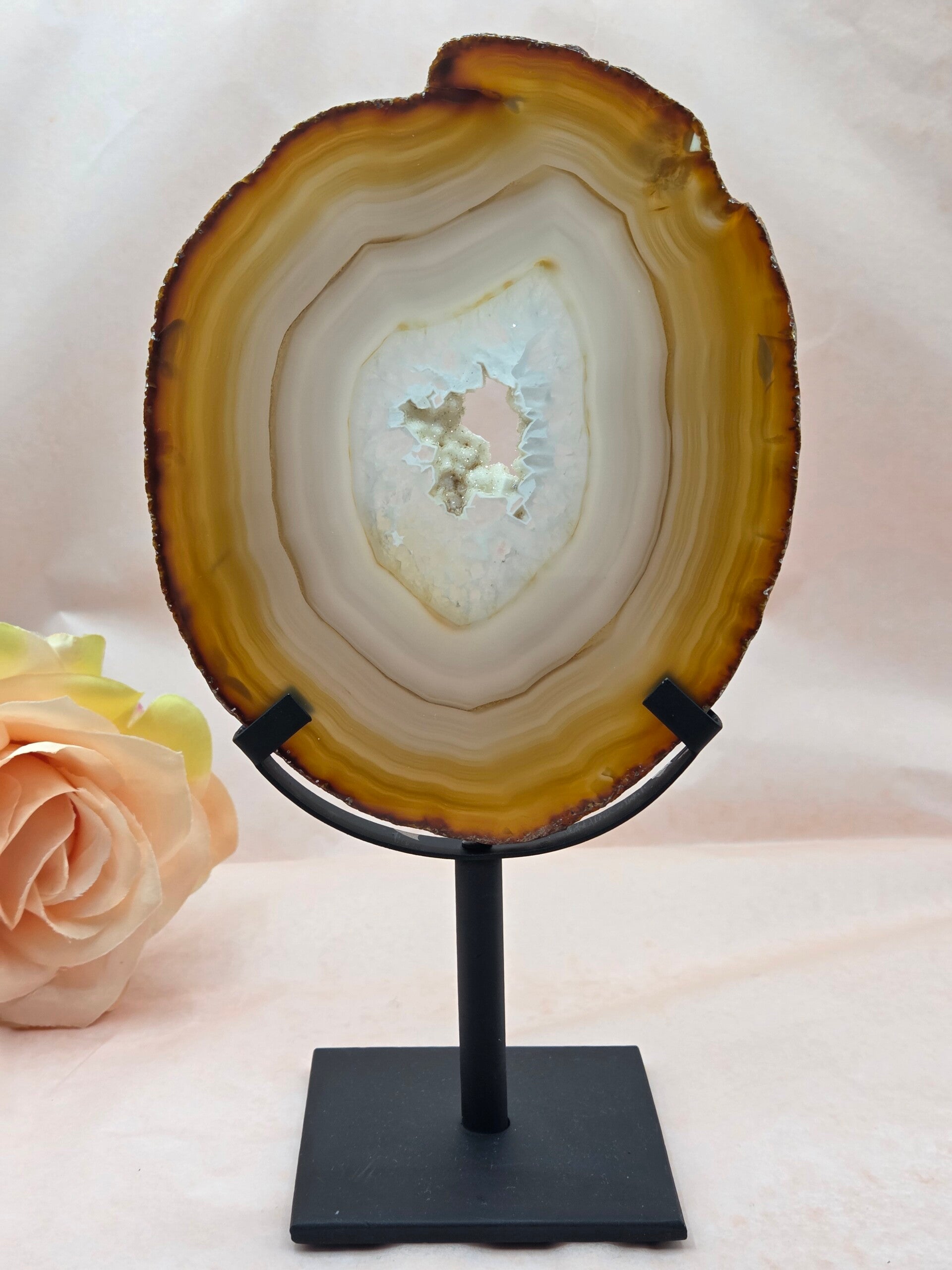 Agaatschijf in standaard