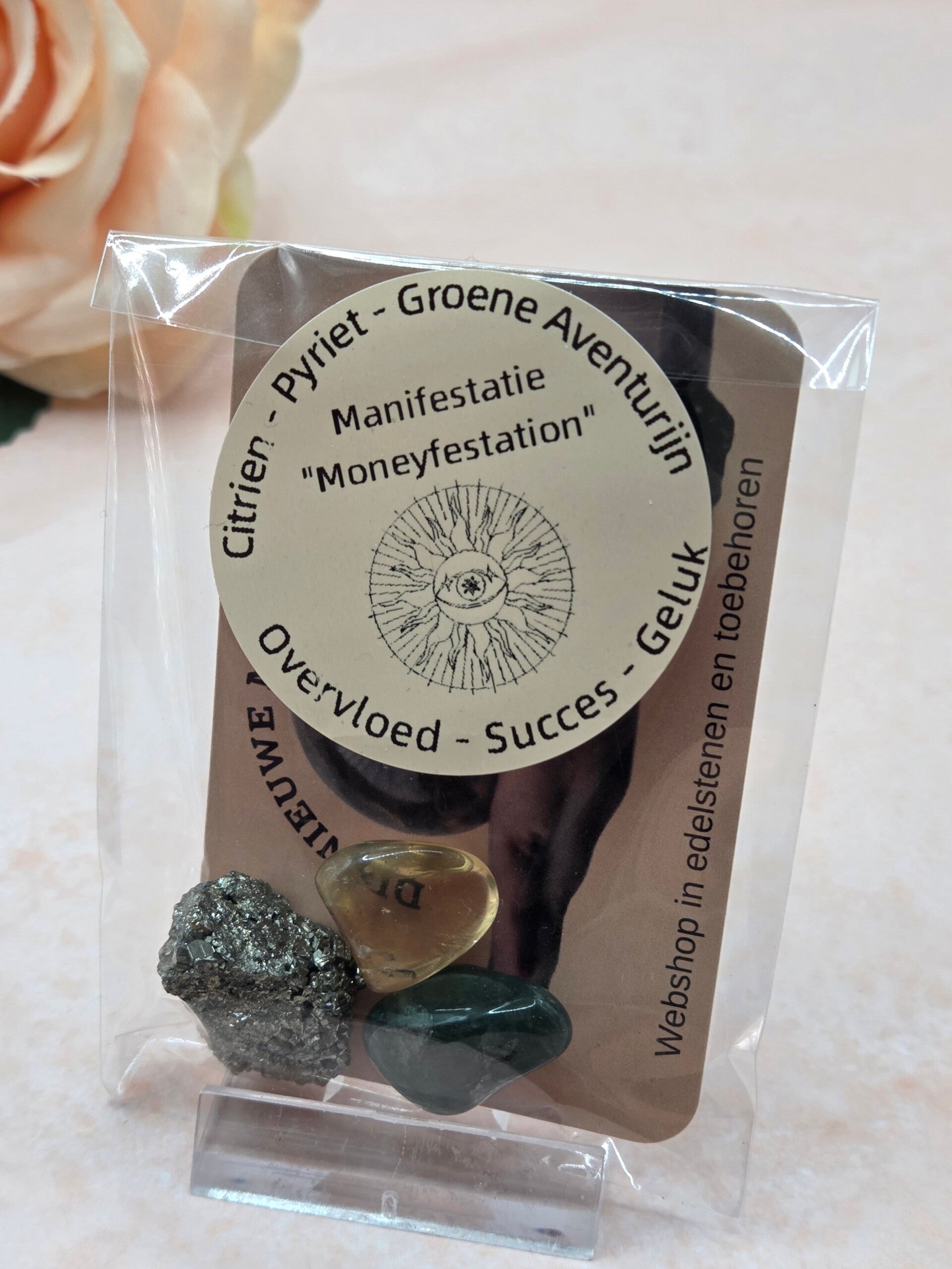 Manifestatie set - Citrien - Pyriet - Groene Aventurijn