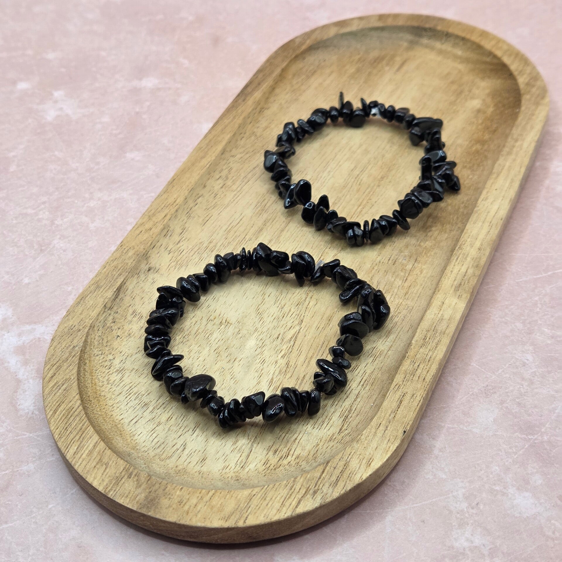 Zwarte Toermalijn split armband | Aardend & Beschermend